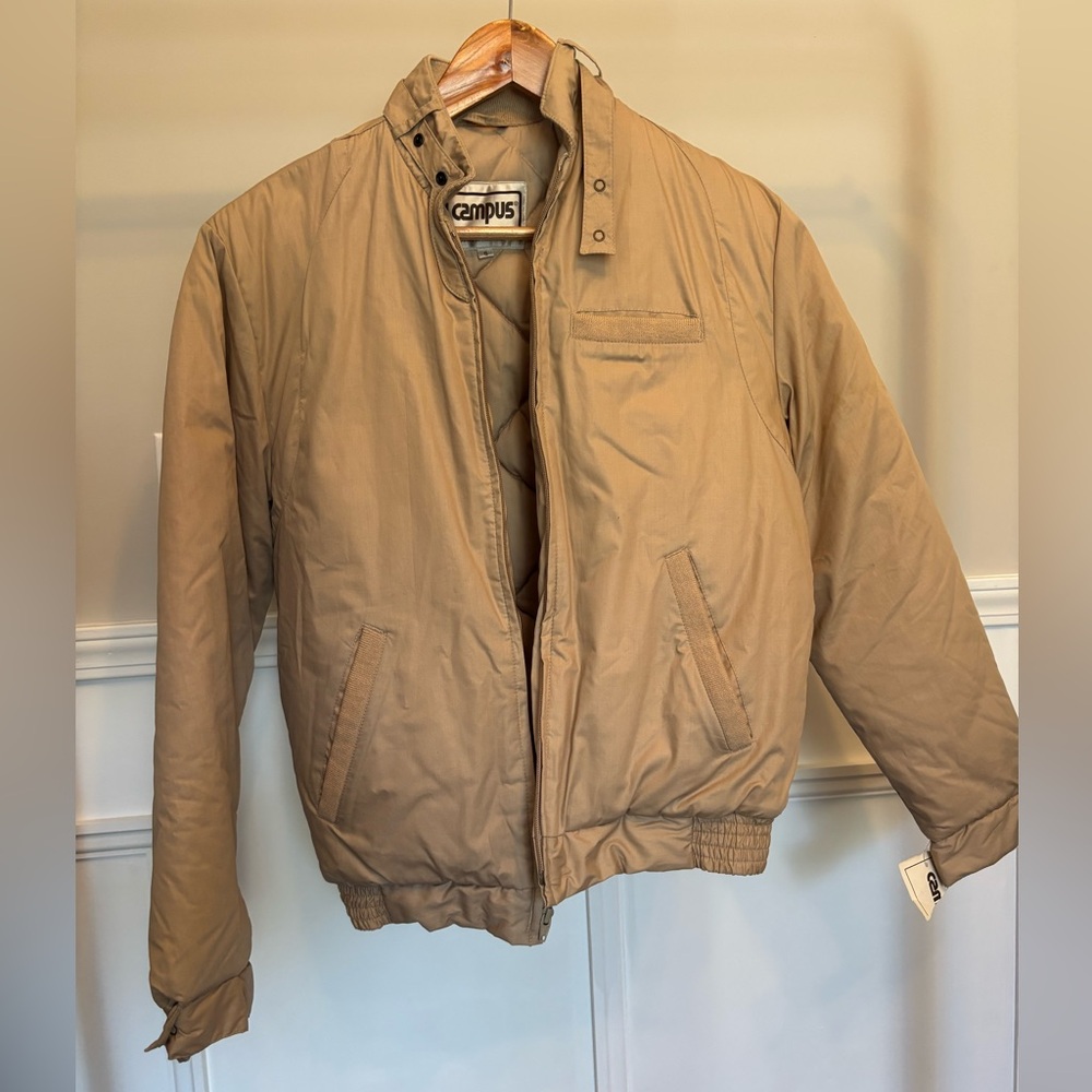 Vintage CAMPUS Tan Bomber Jacket Size Small
